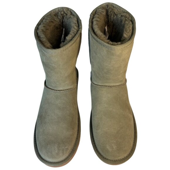 UGG Koolaburra by UGG Koola Short Boots Sage Green Sheepskin Faux Fur Women’s 7 - Picture 3 of 6